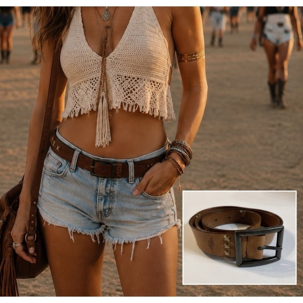 Dockers Brown Leather Stitch Belt (Large)